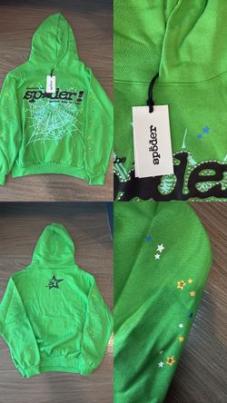 Green sparkle spider hoodie