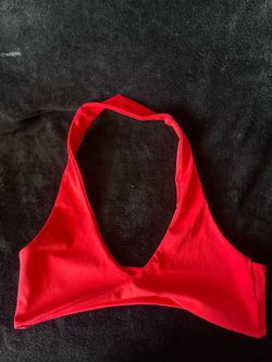 Red sports bra