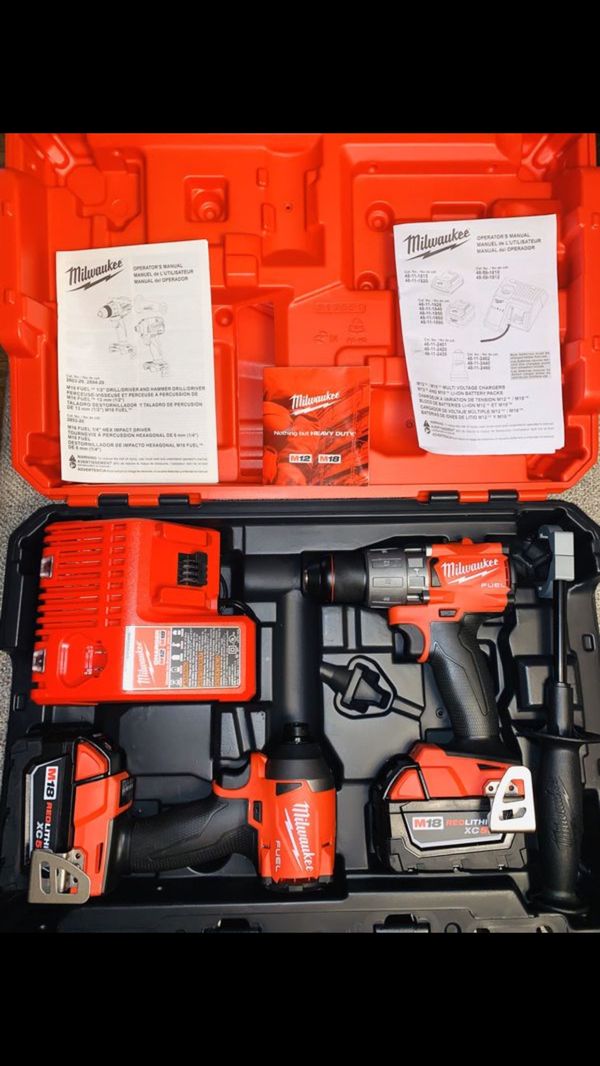 New Milwaukee M18 Fuel Brushless Hammer Drill & Impact Driver Combo Kit