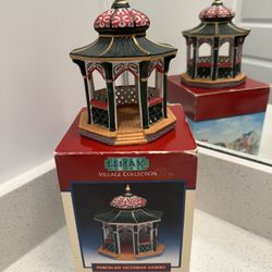 Lemax Porcelain Victorian Gazebo Christmas village collection 