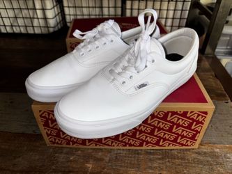 Vans Era All White Leather Men’s size 8.5. Like New Condition