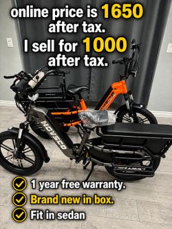 HOVCart mothers day deal 1000 out door Ebike - electric bike for family
