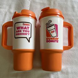 Pair Of 2012 Dunkin Donuts 24oz Travel Mugs