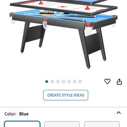 NIB FIZITI 3 in 1 65.75" Multi Game Table Pool Billiards Ping Pong Table Tennis And Air Hockey Table