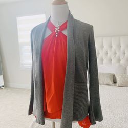 Pointelle Gray Cardigan size Small