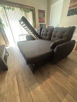 Sectional Black Couch with Storage