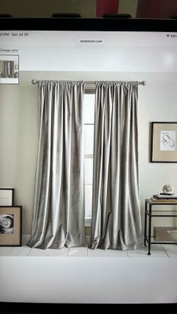 Nordstrom Curtain knotted velvet set of 2 curtain panels. 96”