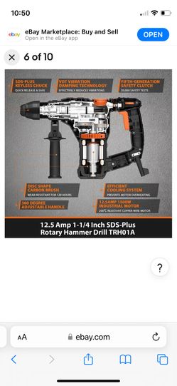 New And Sealed TACKLIFE Rotary Hammer Drill 1 1 4 Inch SDS Plus 12.5 Amp 7 Joules Impact Energy