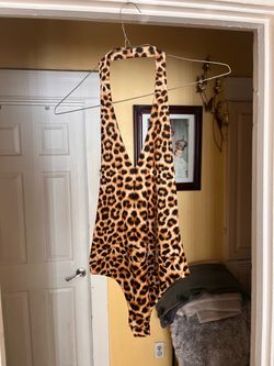 Leapord print Halter Bodysuit