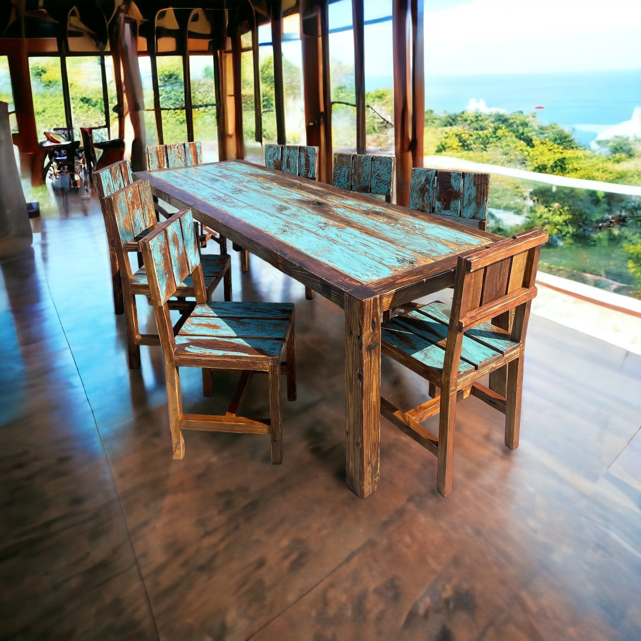 Made To Order Hand Crafted Custom Outdoor Table And Dining Set