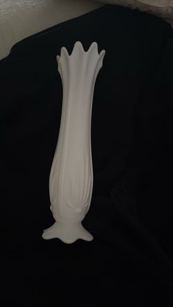 Vintage White Glass Vase 