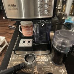Mr. Coffee Espresso and Cappuccino Machine with Automatic Milk Frother And Hamilton Beach Fresh Grind Electric Coffee Grinder