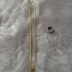 David Yurman Ring And Chain Set