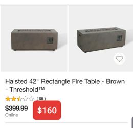 Halstead 42" rectangular fire table