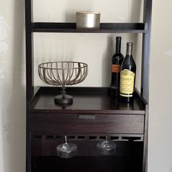 Ladder Bar with Wine Rack and Shelving – Espresso Finish