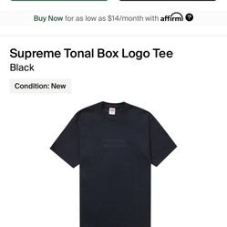 Supreme Tonal Box Logo Tee Black Size M