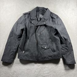 Levi’s Faux Leather Moto Jacket Women’s Medium Black Biker Zip Pockets