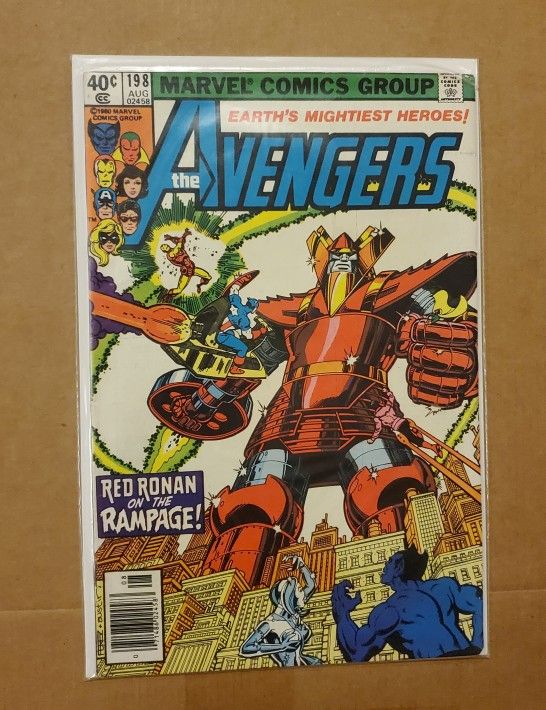 THE AVENGERS #198 August 1980 MARVEL COMICS Red Ronan On The Rampage Comic Book