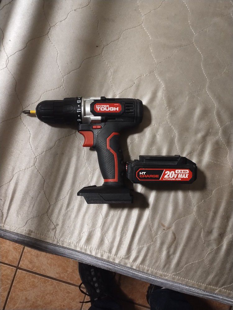 Hyper Tough 20volt Cordless Drill With Battery Pack