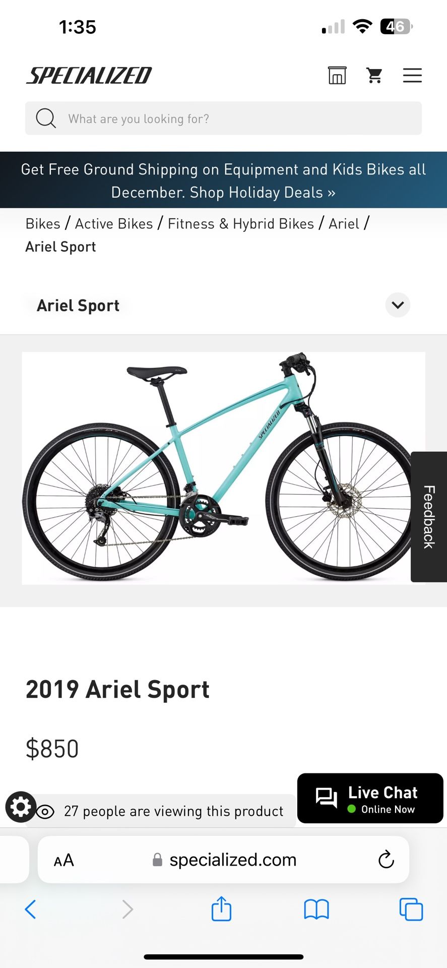 Specialized Ariel Like New 