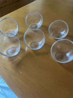 Set of 6 Clear Glass tealight or votive holders