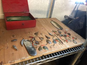 Very old Fishing Tackle and box.