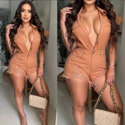 Sexy denim jumpsuit