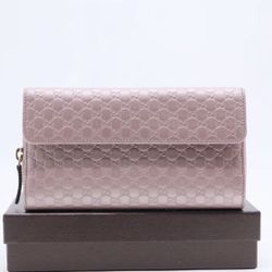 Metallic Pink Microguccissima Gucci Wallet