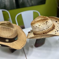 straw hats, fancy, adjustable fit, NEW, $49