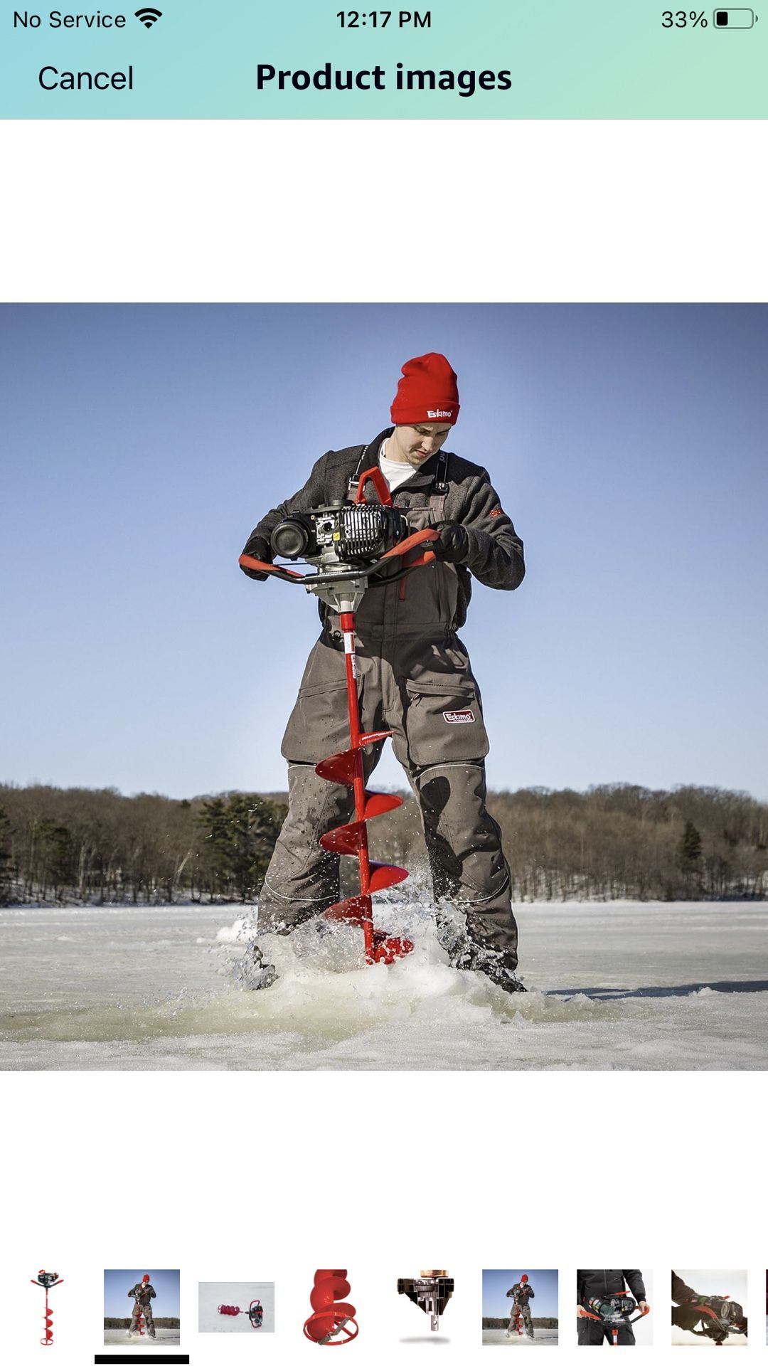 Eskimo Quantum Ice Auger, 10 Inch, High Compression Propane