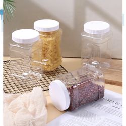 Clear Plastic Storage Jars With Lids! 12 Pack! Brand New!