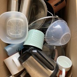 Miscellaneous Box Of Pots And Dishes 