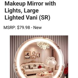 20" Lighted Makeup Mirror, Vanity Mirror with Lights, Dimmable Touch Screen, Light up Mirror