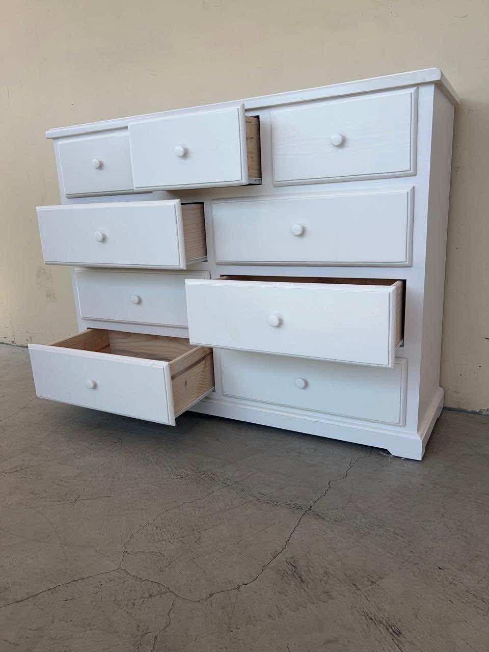 9 Drawer Pine White Color