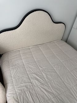Upholstered Headboard with Black Trim