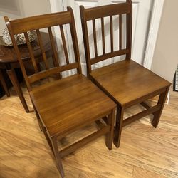 Set of 2 solid wood dining chairs
