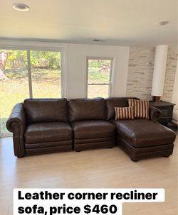 Leather corner recliner sofa price $460