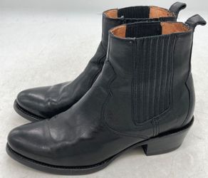 FRYE Black Leather Sacha Western Chelsea Ankle Boots Sz W6.5