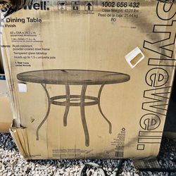 Stylewell Glass Steel Round Outdoor Table (OBO)