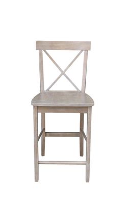 Brand New - Set of 2 International Concepts X-Back Counter Stools – Weathered Taupe Gray