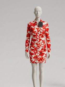Halston Floral Print Dress