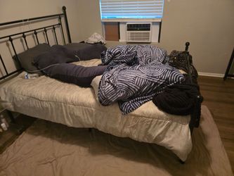 Queen bed frame and mattress