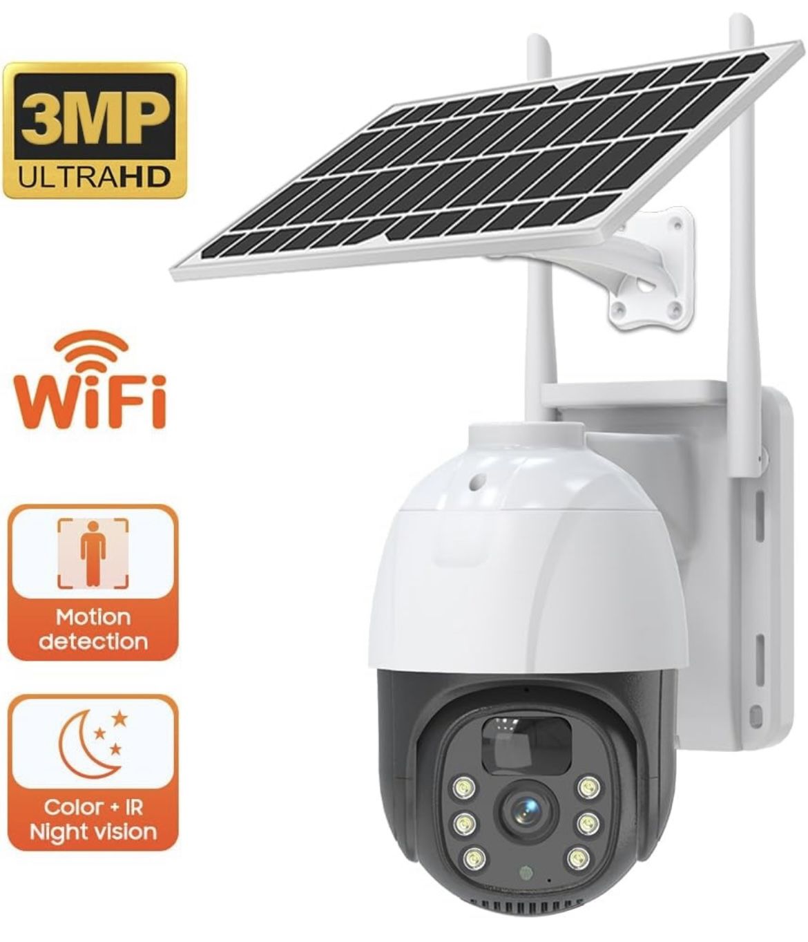Solar Security Cameras Wireless Outdoor, 2K 3MP Pan Tilt 355° View