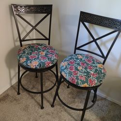 2 Bar Height Chairs, New Fabric 