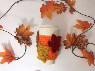 Handmade crochet cup sleeve fall Halloween