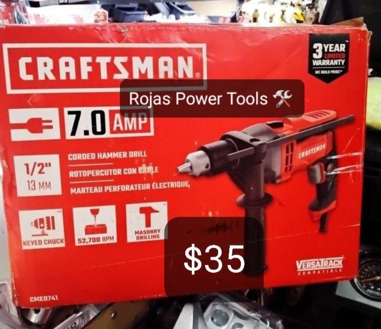 CRAFTSMAN 7AMP CORDED HAMMER DRILL 1/2IN (13MM)