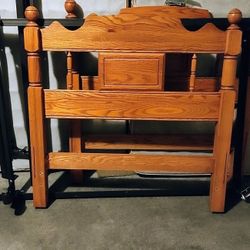 Two Solid Oak Twin Head Boards 