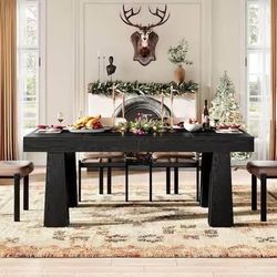 Rectangle black dining table