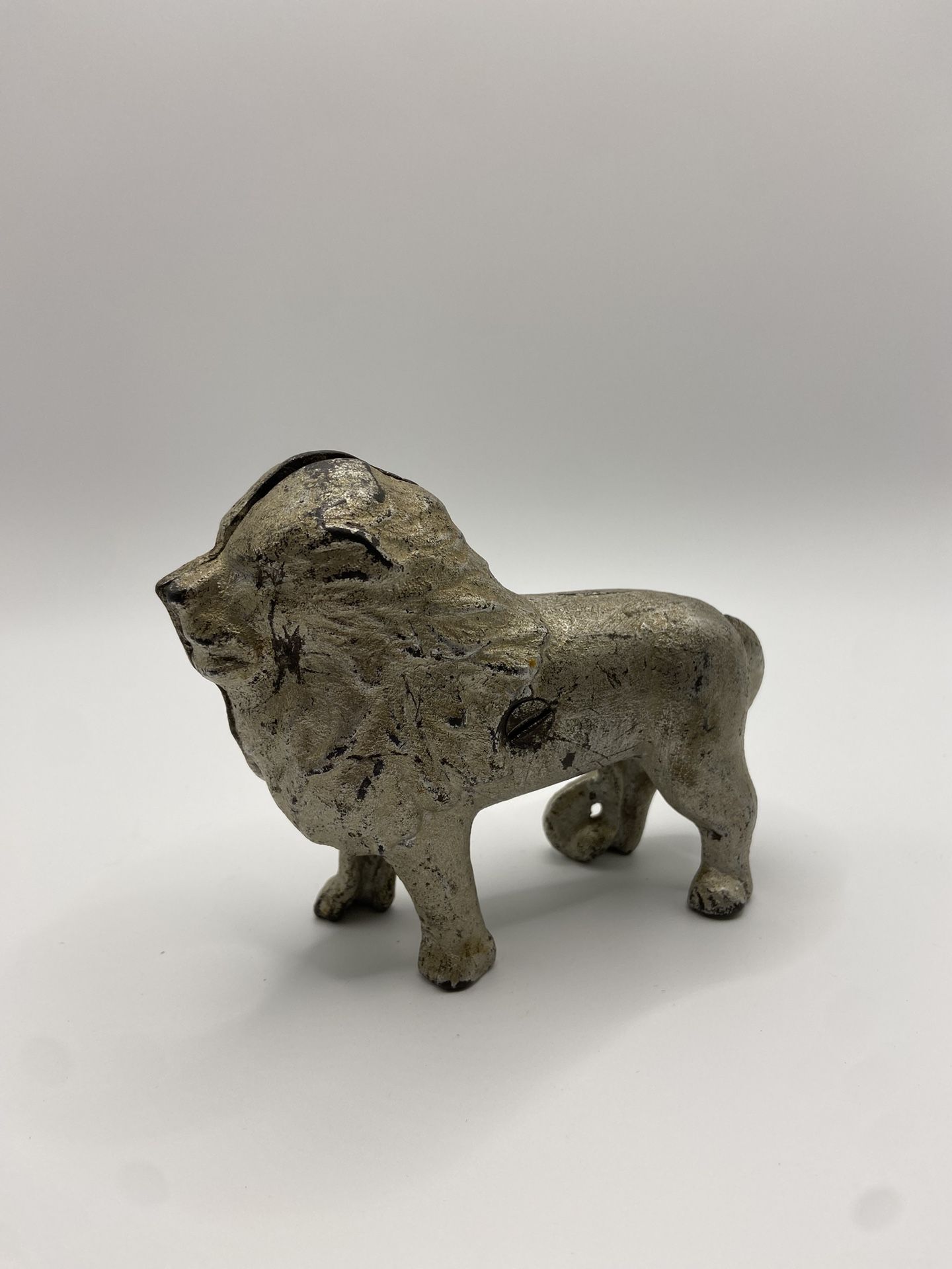 Antique Cast Iron Lion Bank