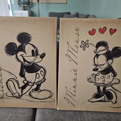 Mickey And Minnie Canvas Art